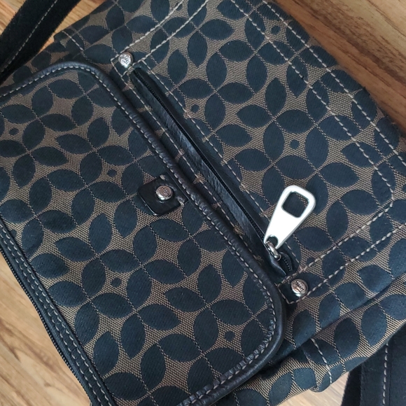 FOSSIL Medium size adjustable strap handbag with coffee brown and black pattern - Picture 5 of 11